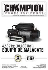 Champion Power Equipment 11008 Manual Del Operador Y Instrucciones De Operación