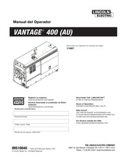 Lincoln Electric VANTAGE 400 AU Manual Del Operador