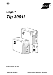 ESAB Origo Tig 3001i Instrucciones De Uso
