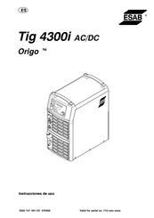 ESAB Origo Tig 4300i AC/DC Instrucciones De Uso