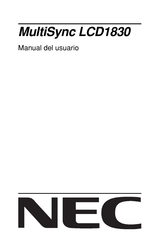NEC MultiSync LCD1830 Manual Del Usuario