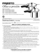 Presto 01362 Instrucciones Y Recetas