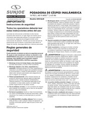 Sun joe iON16LM Manual Del Operador