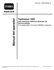 Toro TopDresser 1800 Manual Del Operador