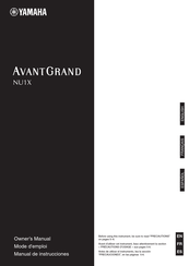 Yamaha AvantGrand Serie Manual De Instrucciones