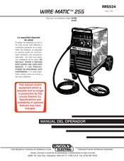Lincoln Electric WIRE-MATIC 255 Manual Del Operador