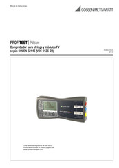 Gossen MetraWatt PROFITEST PVSUN Manual De Instrucciones