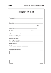 Jumil CULTIMAX JM 3205 ABD Manual De Instrucciones
