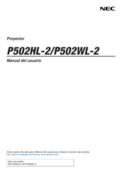 NEC P502HL-2 Manual Del Usuario