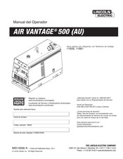 Lincoln Electric AIR VANTAGE 500 CUMMINS Manual Del Operador