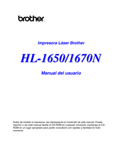 Brother HL-1670N Manual Del Usuario