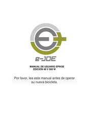 e-Joe EPIKSE 42 V 500 W Manual De Usuario