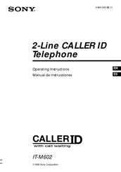 Sony Caller ID IT-M602 Manual De Instrucciones