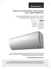 Kelvinator EcoLifeMax K3400FC Manual De Operación, Instalación, Uso Y Mantenimiento