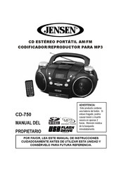 Jensen CD-750 Manual Del Propietário