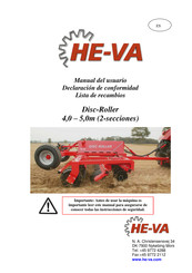 HE-VA Disc-Roller 5,0m Manual Del Usuario