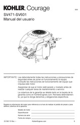 Kohler Courage SV601 Manual Del Usuario