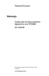 Tektronix TPS2000 Serie Manual Del Usuario