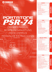 Yamaha PORTATONE PSR-74 Manual De Instrucciones