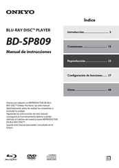 Onkyo BD-SP809 Manual De Instrucciones