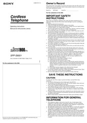 Sony Spread Spectrum 900 Serie Manual De Instrucciones