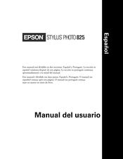 Epson Stylus Photo 825 Manual Del Usuario