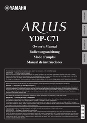 Yamaha ARIUS YDP-C71 Manual De Instrucciones