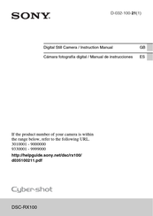 Sony DSC-RX100 Manual De Instrucciones