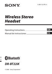 Sony DR-BT22iK Manual De Instrucciones