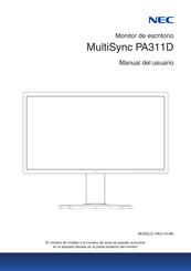 NEC MultiSync PA311D Serie Manual Del Usuario