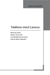 Lenovo A706 Manual Del Usuario