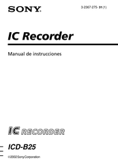 Sony ICD-B25 Manual De Instrucciones