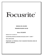 Focusrite ISA 430 Manual Del Usuario