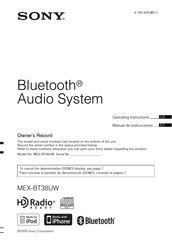 Sony MEX-BT38UW Manual De Instrucciones
