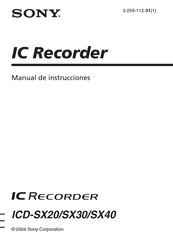 Sony ICD-SX40 Manual De Instrucciones