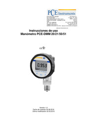 PCE Instruments PCE-DMM 20 Instrucciones De Uso