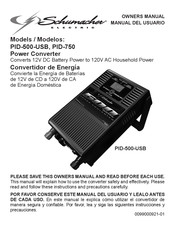 Schumacher Electric PID-500-USB Manual Del Usuario