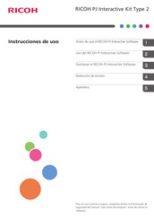 Ricoh PJ Interactive Kit Type 2 Instrucciones De Uso