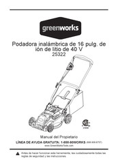GreenWorks 25322 Manual Del Propietário