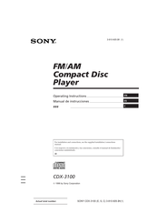 Sony CDX-3100 Manual De Instrucciones