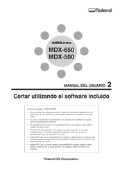 Roland MODELA Pro MDX-500 Manual Del Usuario