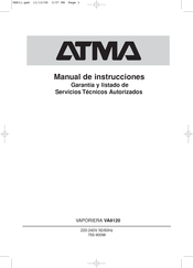 ATMA VAPORIERA VA8120 Manual De Instrucciones