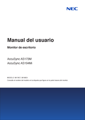 NEC AccuSync AS173M Manual Del Usuario