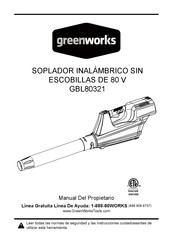 GreenWorks GBL80321 Manual Del Propietário