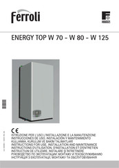 Ferroli ENERGY TOP W 80 Instrucciones De Uso