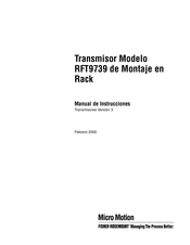 Fisher-Rosemount Micro Motion RFT9739 Manual De Instrucciones