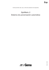 ITW Gema OptiMatic 2 Instrucciones De Uso Y Lista De Piezas De Repuesto