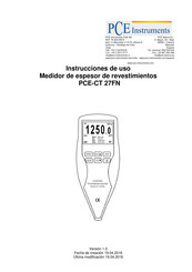 PCE Instruments PCE-CT 27FN Instrucciones De Uso