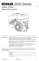 Kohler SH255 Manual Del Usuario