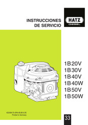 Hatz Diesel 1B20V Instrucciones De Servicio